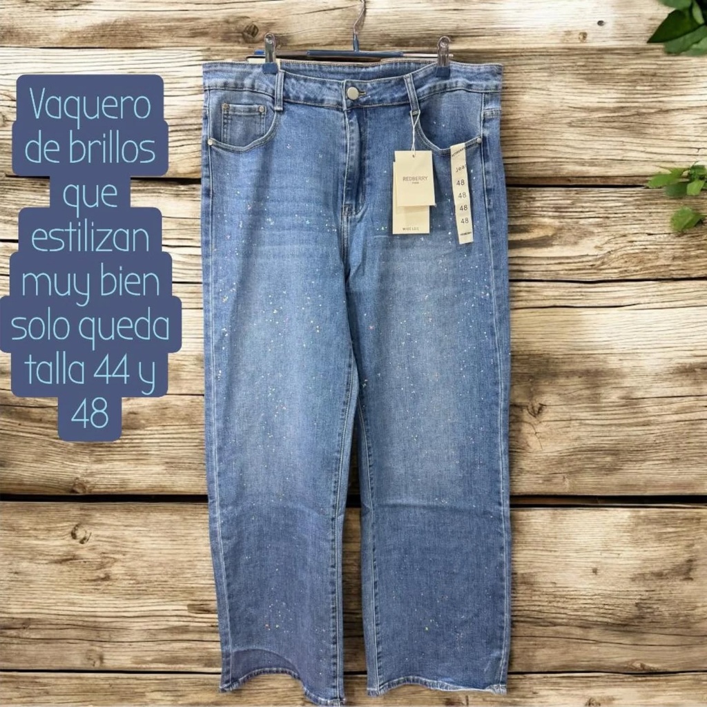 Vaqueros con brillos tallas 48