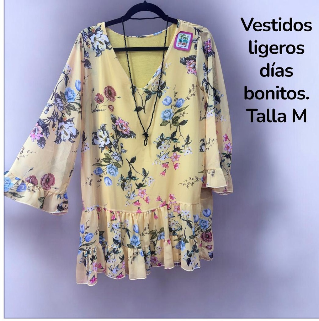 VESTIDO FLORES ( TALLA M )